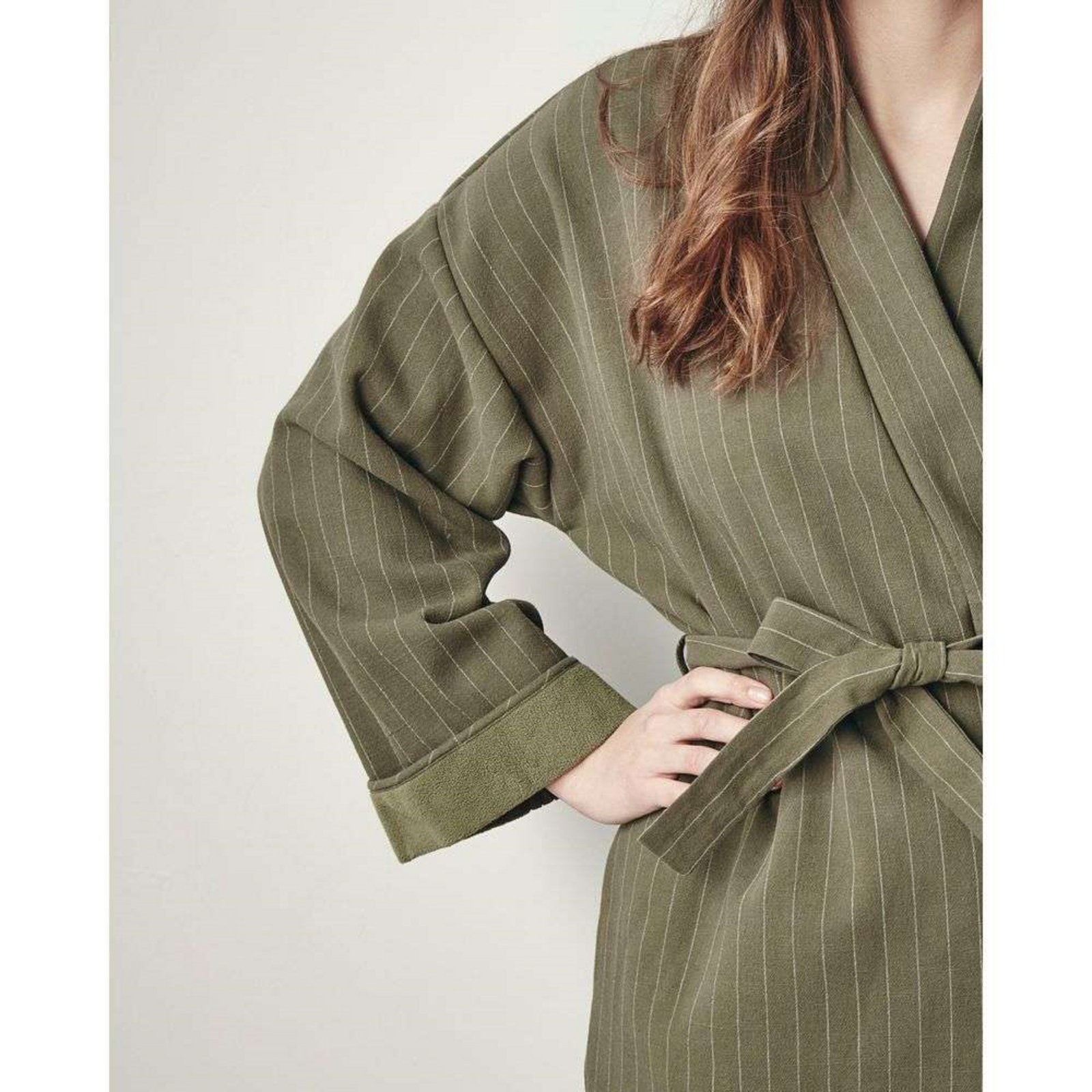 Alrun Cotton Kimono Forrest/Snow - ByNord