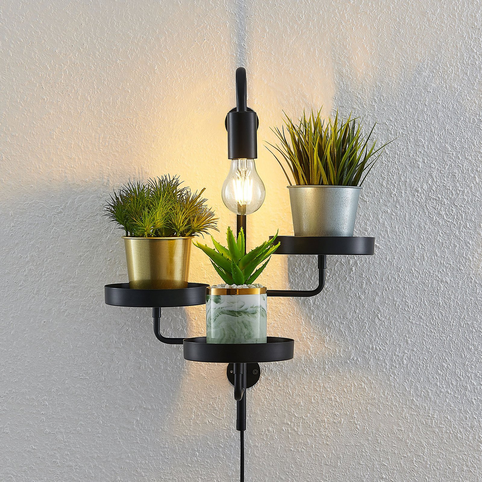 Hanjo Wall Lamp Black - Lindby
