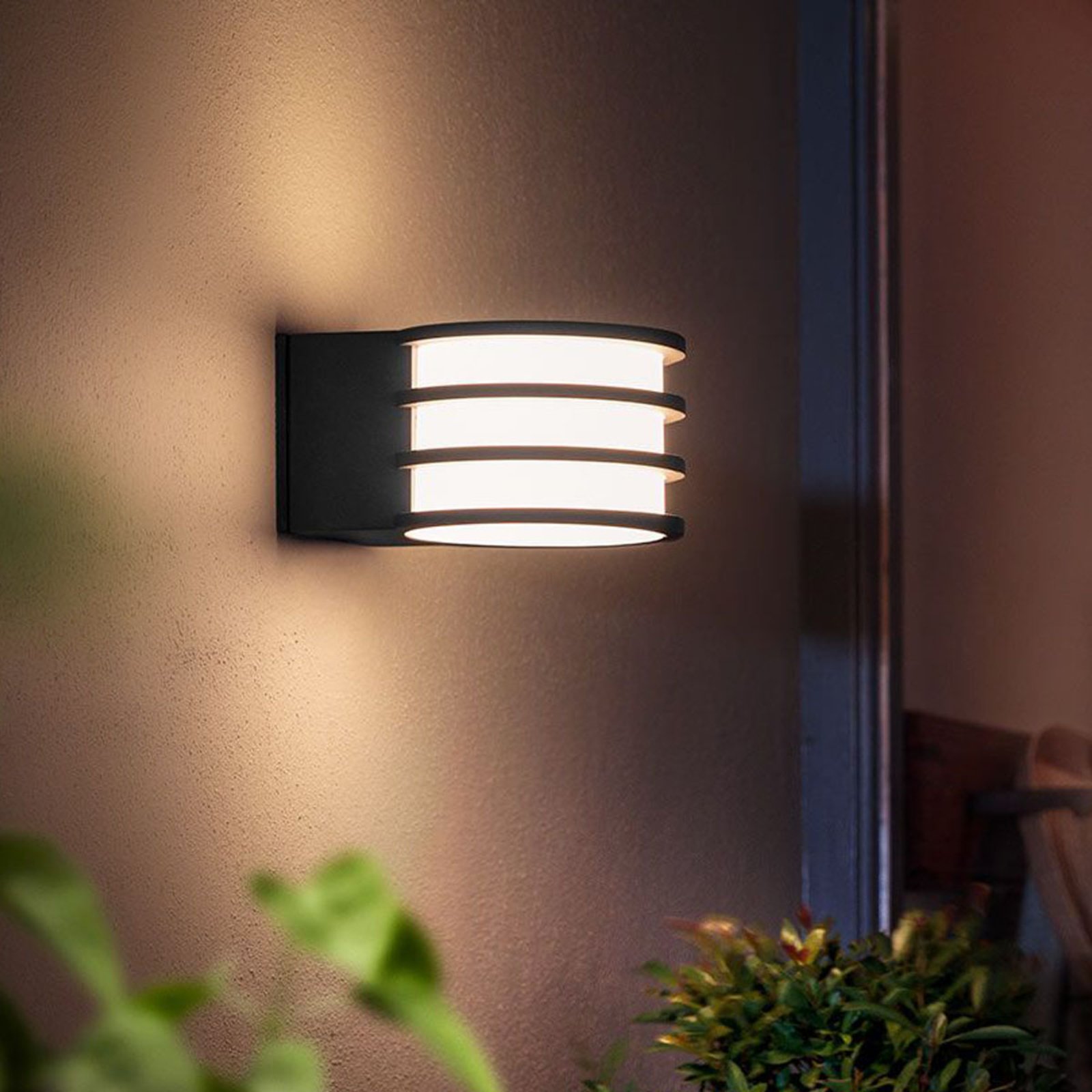 Philips 802058 Hue Smart White Lucca Outdoor Wall Lantern Black for sale online 