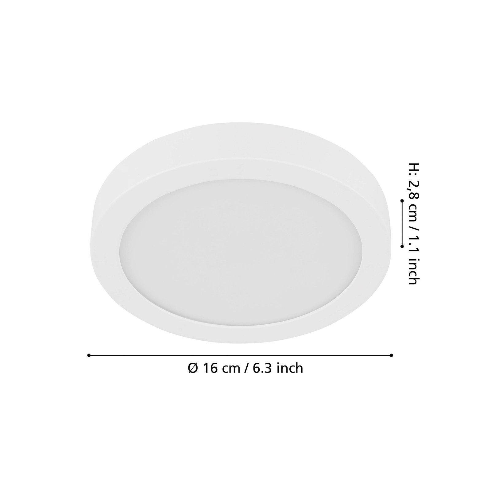 LED opbouwpaneel Fueva 5 IP20 830 wit Ø16cm