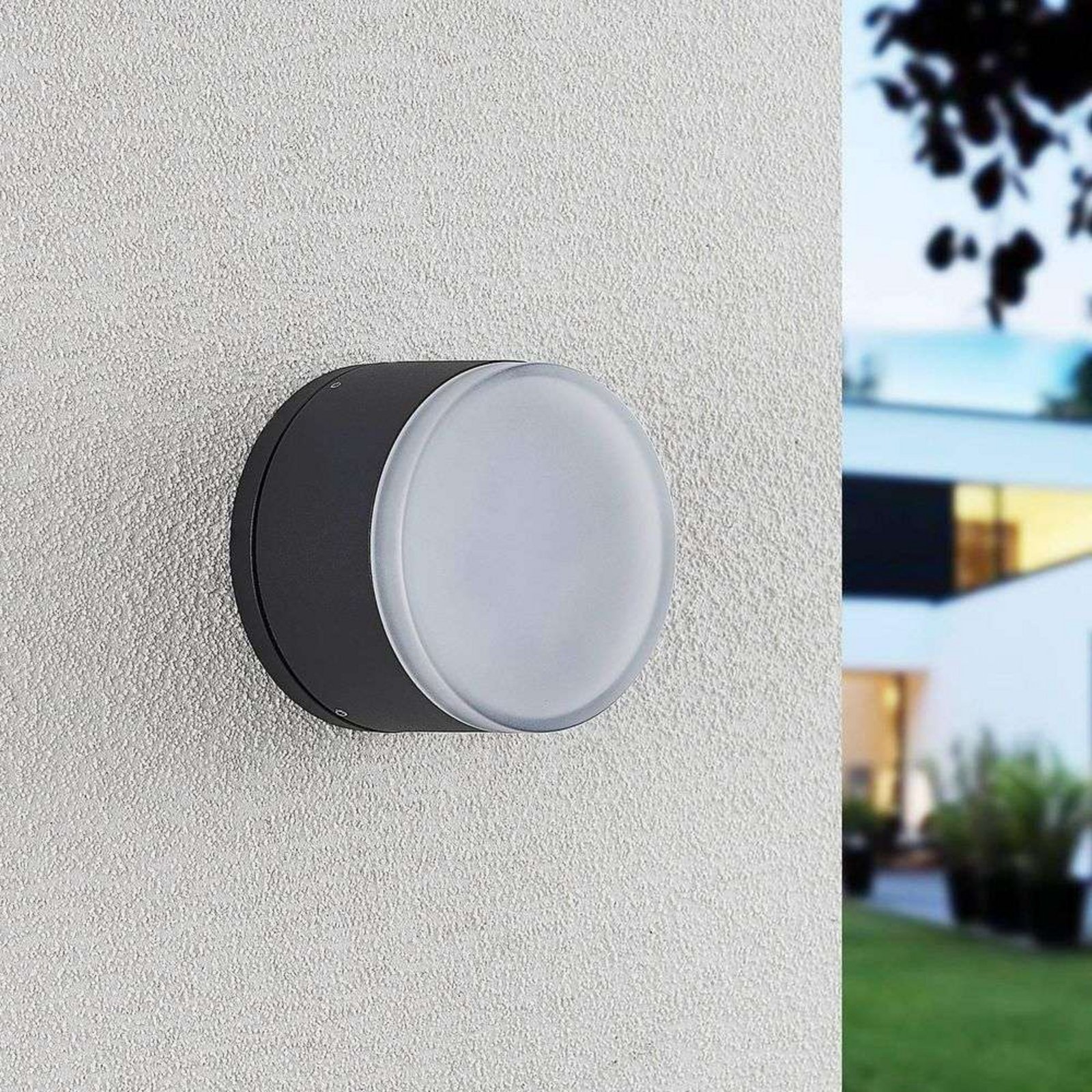 Mathea Round LED Plafonieră Exterior Dark Grey - Lindby