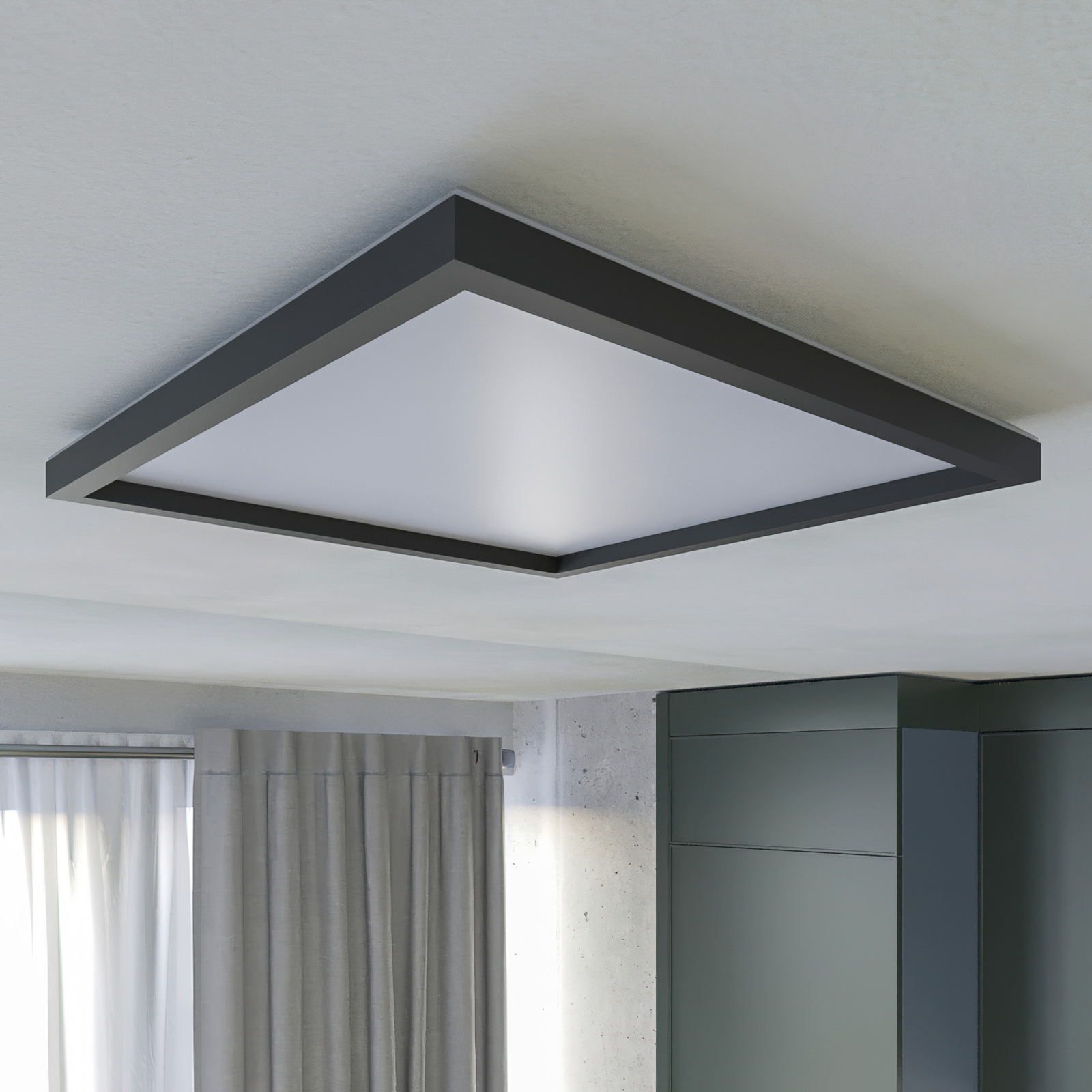 Prios Avira LED ceiling light, square, 42 cm