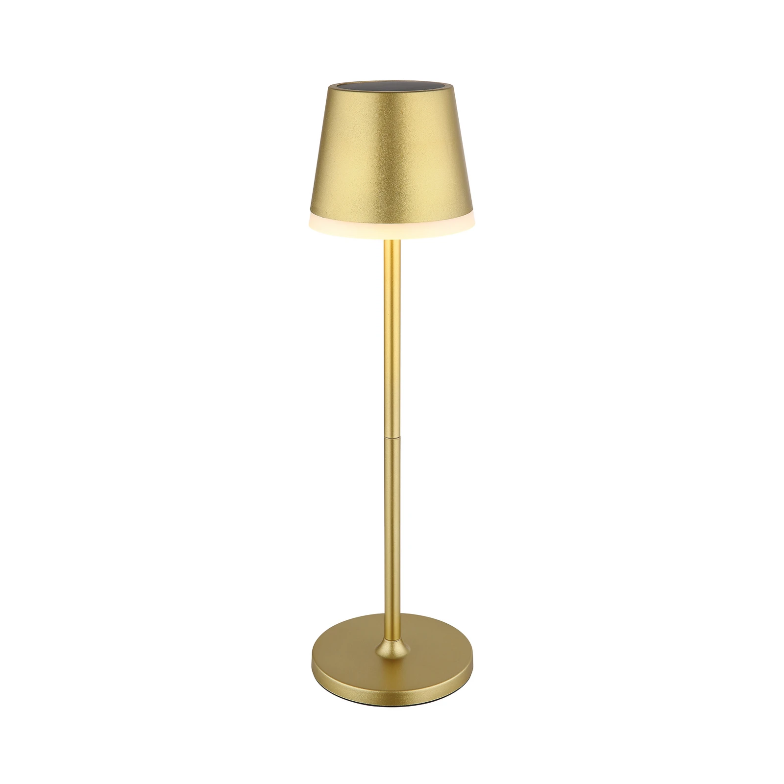LED lamp op zonne-energie, metaal, goudkleurig, hoogte 41 cm, IP44