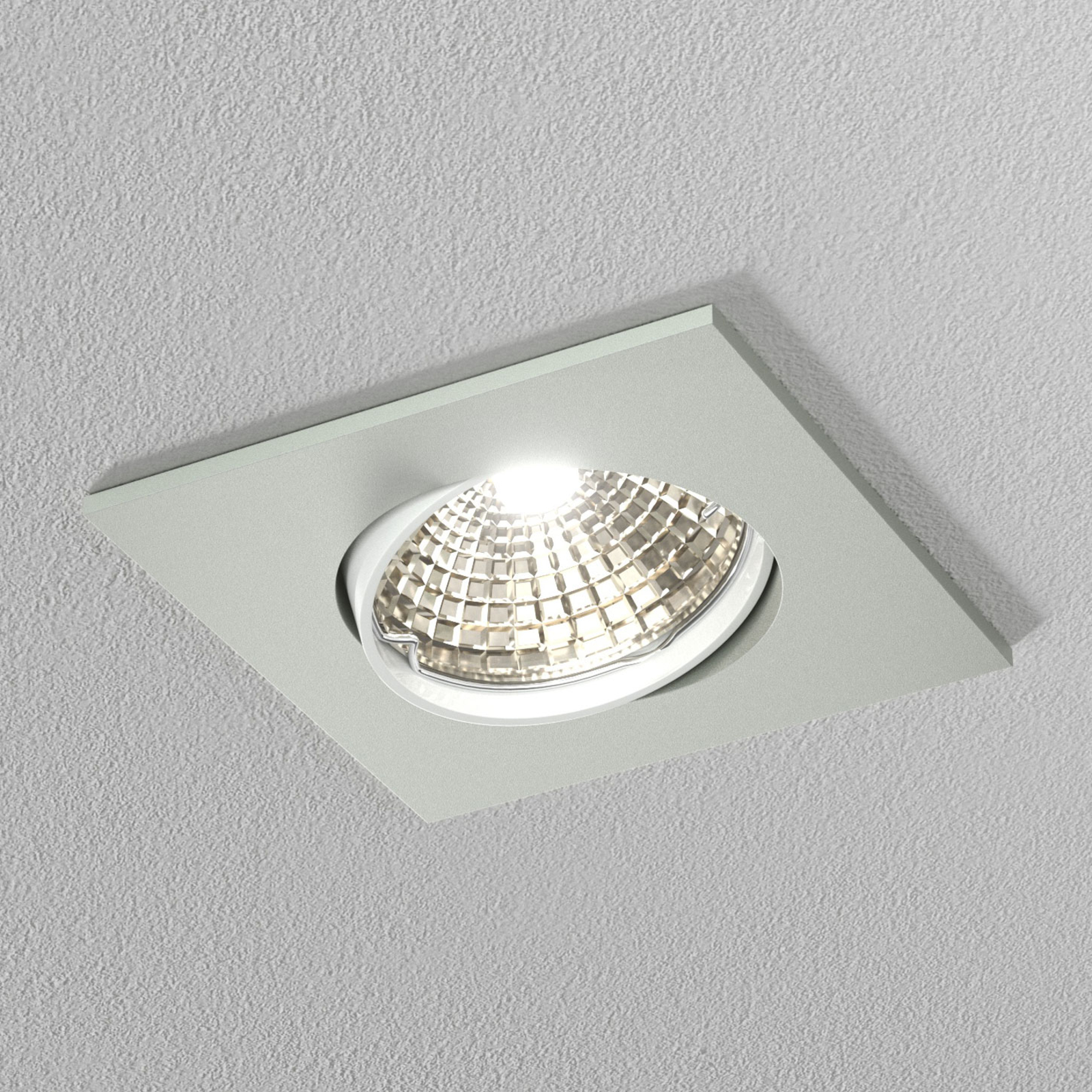 Discrete white ceiling recessed light, 6.8 cm