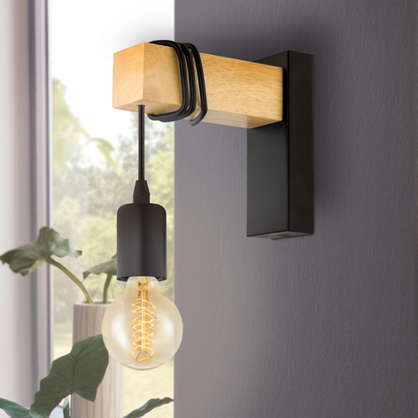 Vegglampe Townshend med elementer i tre