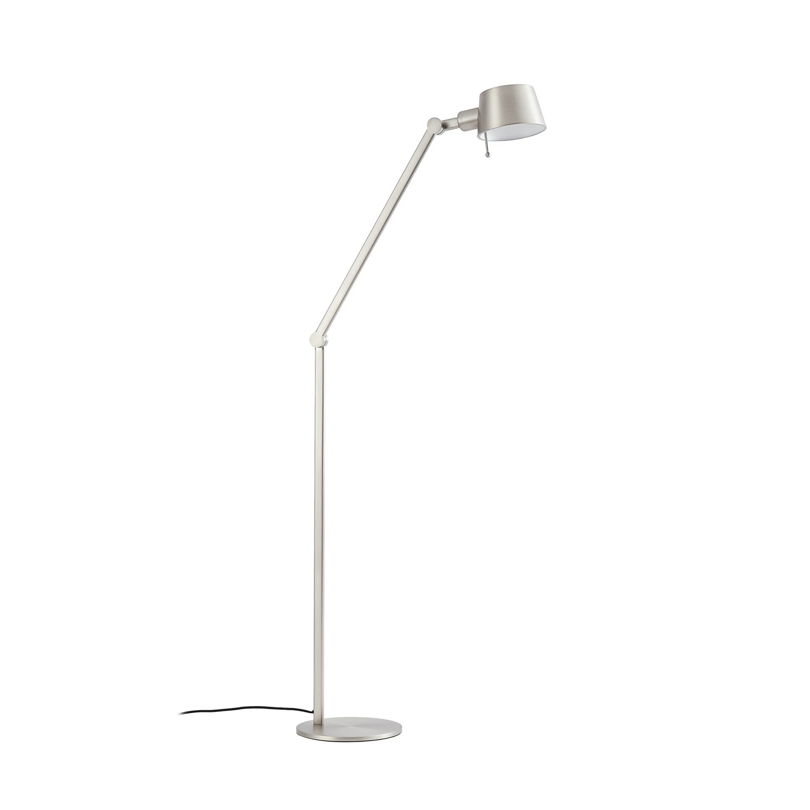 Lucande Stehleuchte Silka, 173 cm, nickel satin, verstellbar