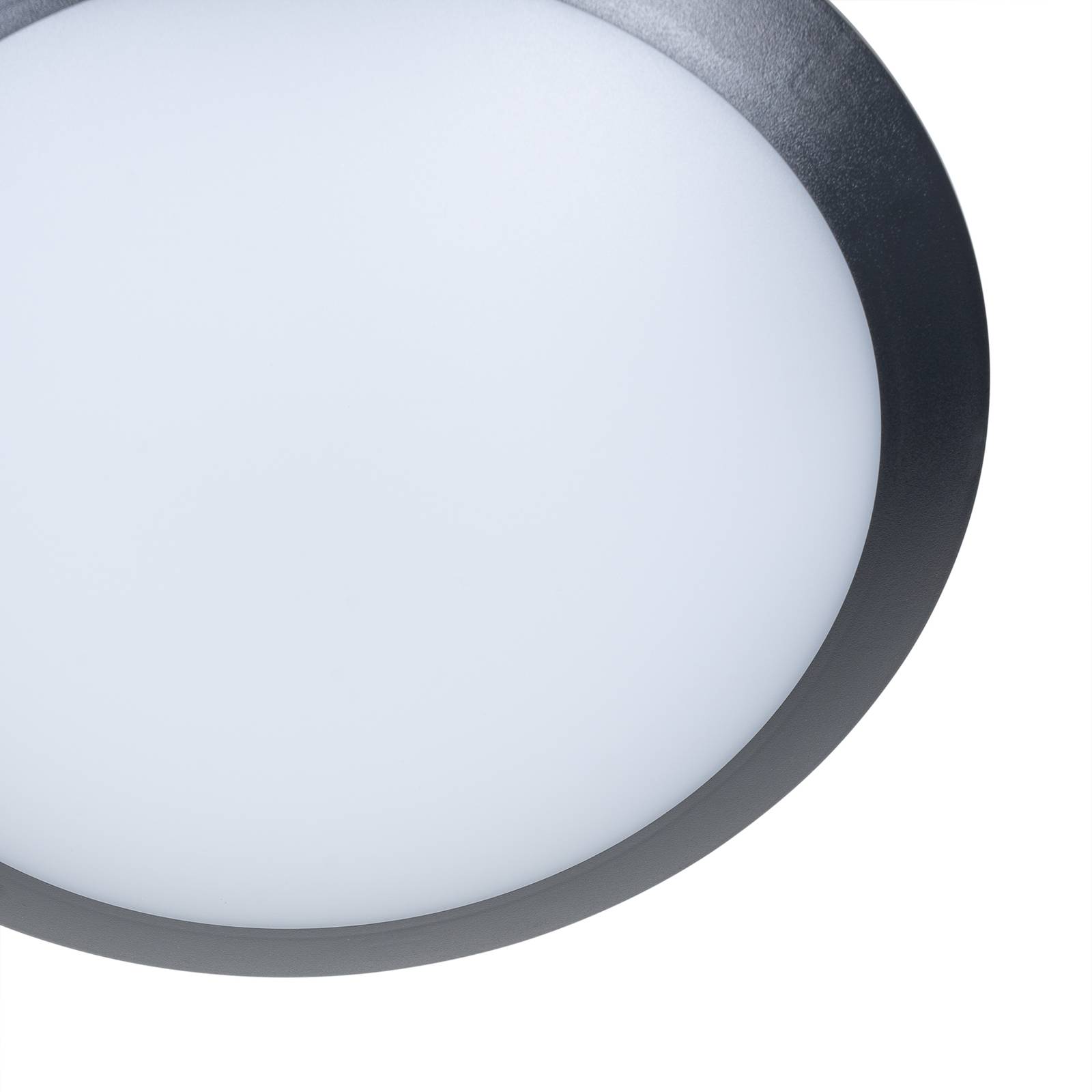 Lampa sufitowa zewnętrzna LED Lindby Naira, szary, czujnik, 30 cm, IP65