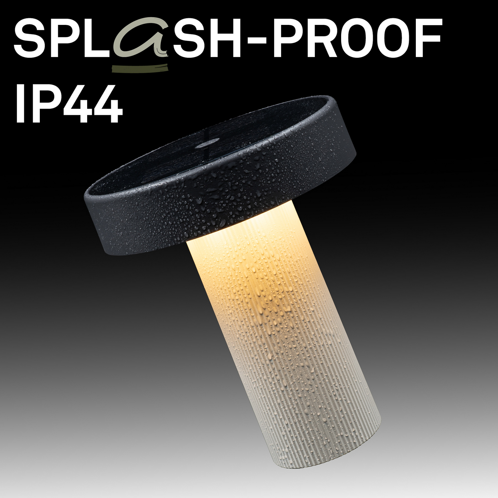 LED-batteridriven solcellsbordslampa Poga, benvit/antracit, IP44