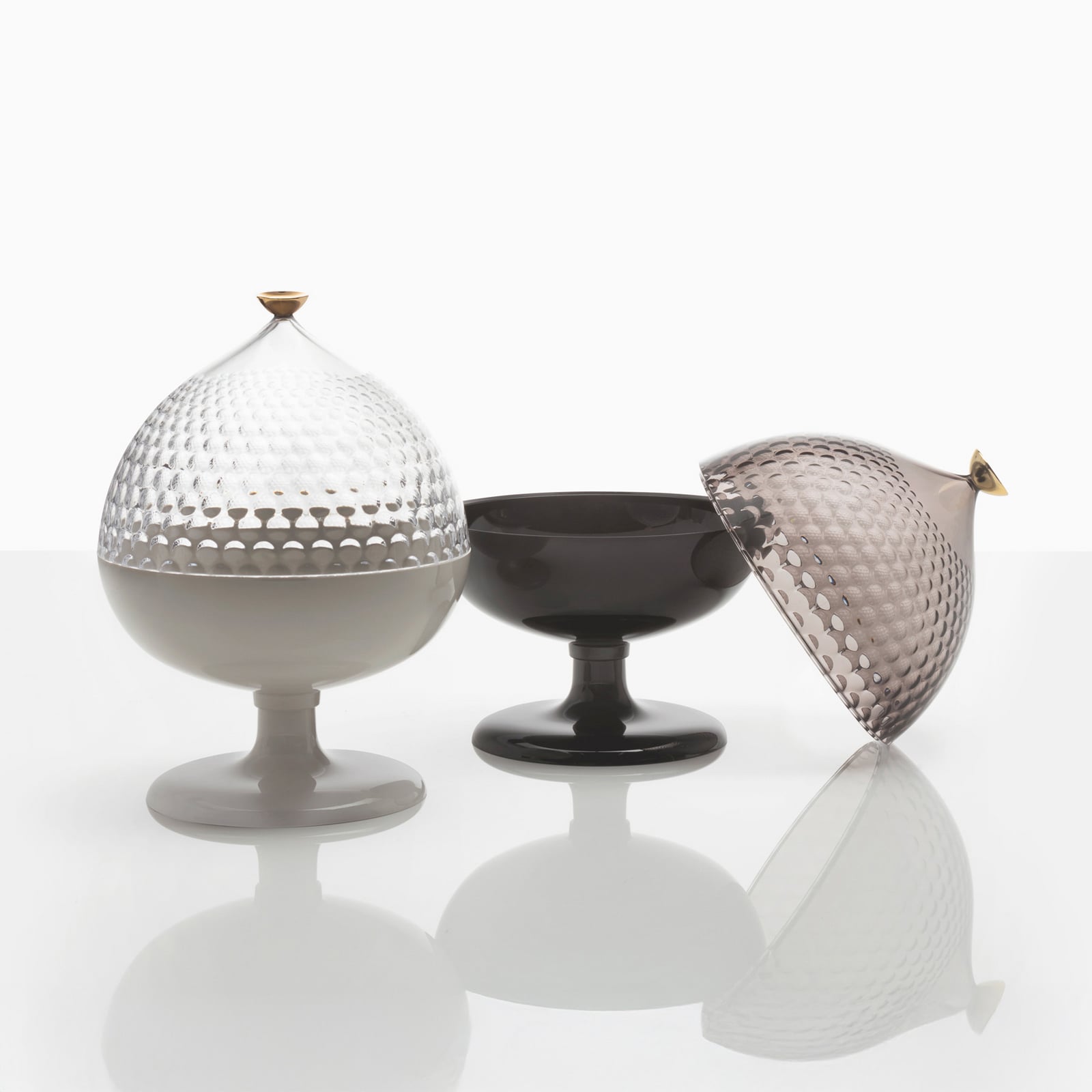 Pumo decorative bowl, smoke grey, height 29 cm - Kartell