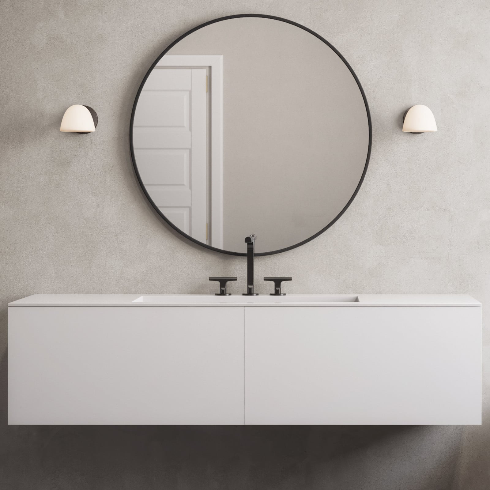 Væglampe Fuse Single Messing, glas, alabaster Made By Hand - Stue - Design - Med én lyskilde billede