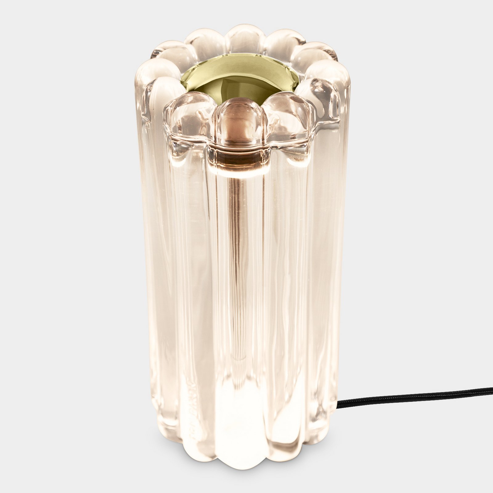 Tom Dixon LED настолна лампа Press, прозрачна, 24 см, стъкло