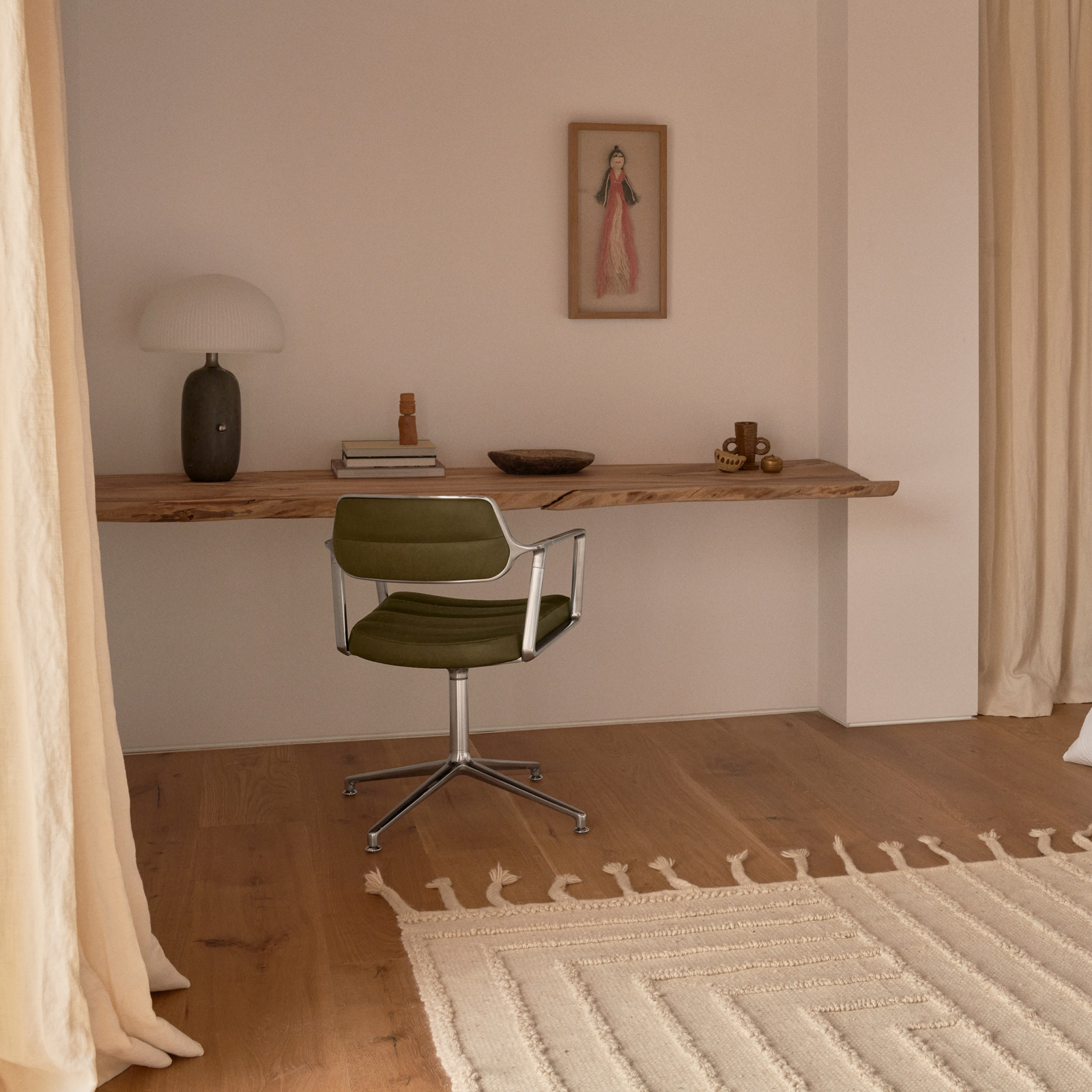Vipp453 Swivel irodai szék, olíva, bőr/alumínium – Vipp Vipp453 Swivel irodai szék, olíva, bőr/alumínium – Vipp