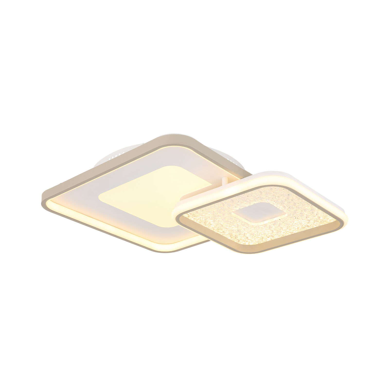 LED plafondlamp Mosaiko, lengte 50 cm, wit/zandkleurig metaal LED plafondlamp Mosaiko, lengte 50 cm, wit/zandkleurig metaal