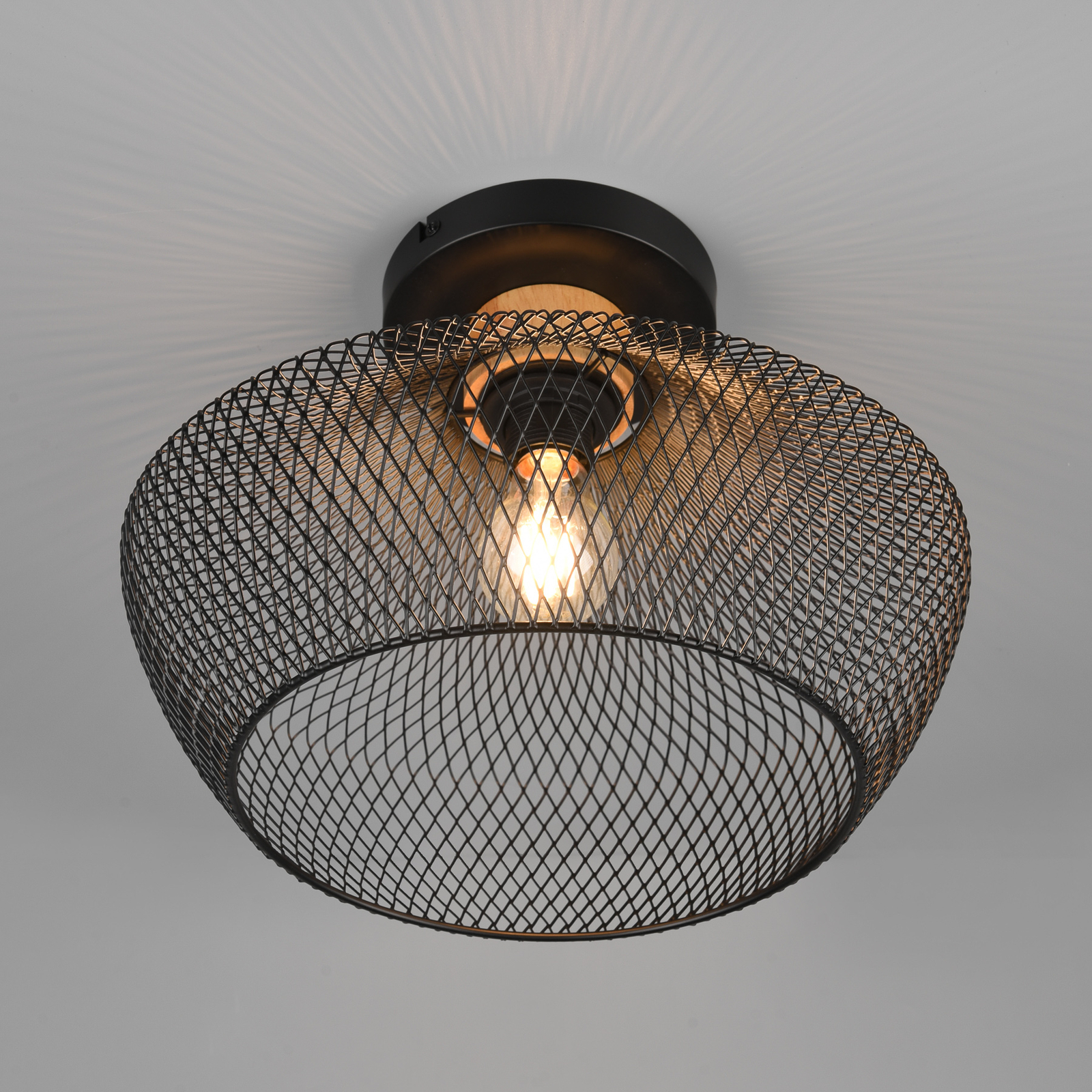 Valeria ceiling light with a latticed lampshade