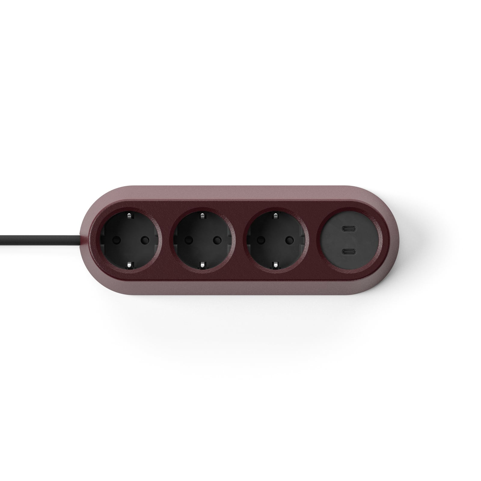 Prise NOMAD BLOCK rouge foncé 3TypeF+USB - Forming Function Prise NOMAD BLOCK rouge foncé 3TypeF+USB - Forming Function