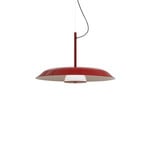 Oluce LED hanging light Iride, Ø 55 cm, red, metal, glass