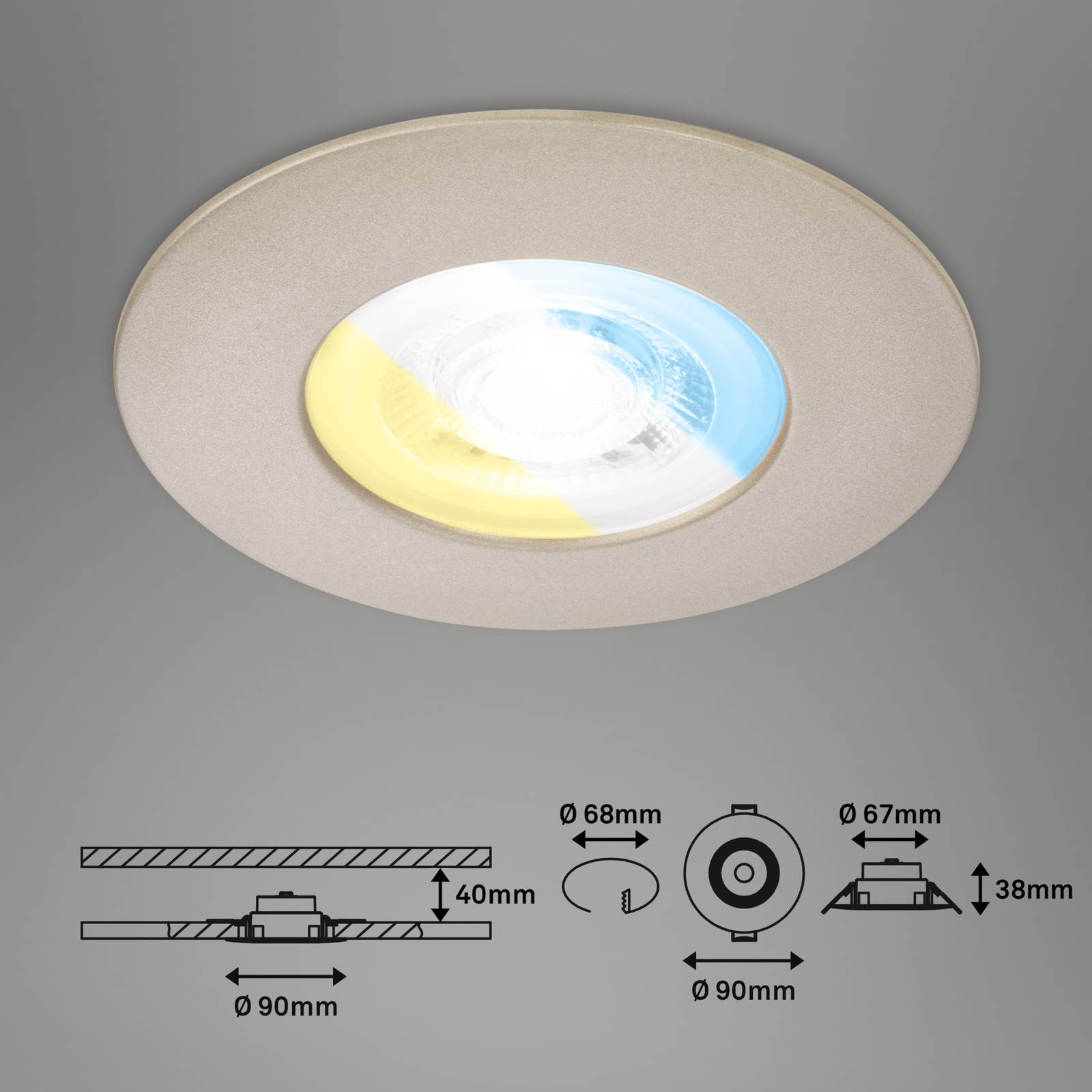 Spot LED 7605 IP44 3 szt. CTS nikiel matowy