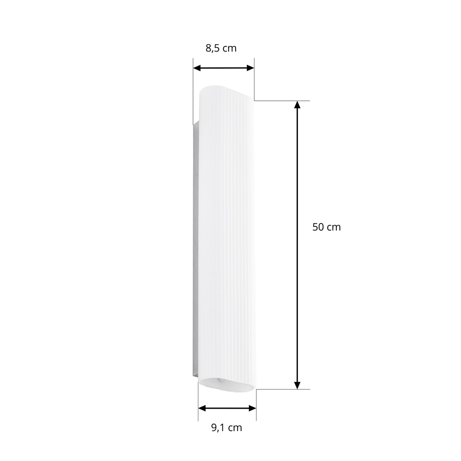 Victoire kylpyhuoneen LED-seinälamppu, 50 cm, valkoinen/kromi, CCT, lasi –