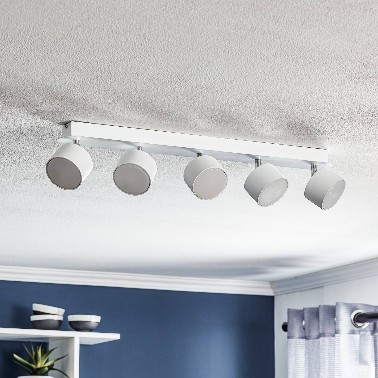 Euluna Cloudy spot pour plafond à cinq lampes blanc