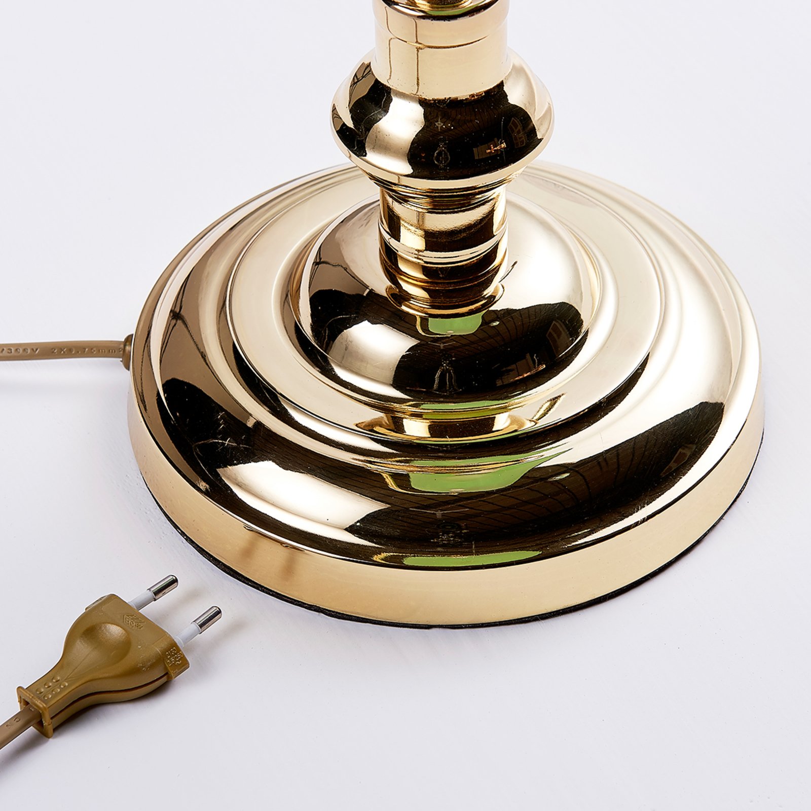 Milenka Lampe de Table Polished Brass/Green - Lindby