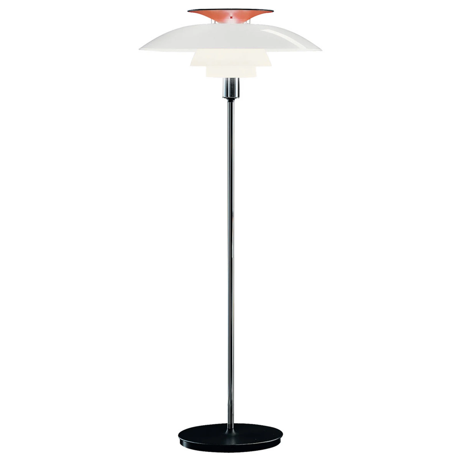 Louis Poulsen PH 80 stojací lampa, bílá/chrom/opálová, vypínač