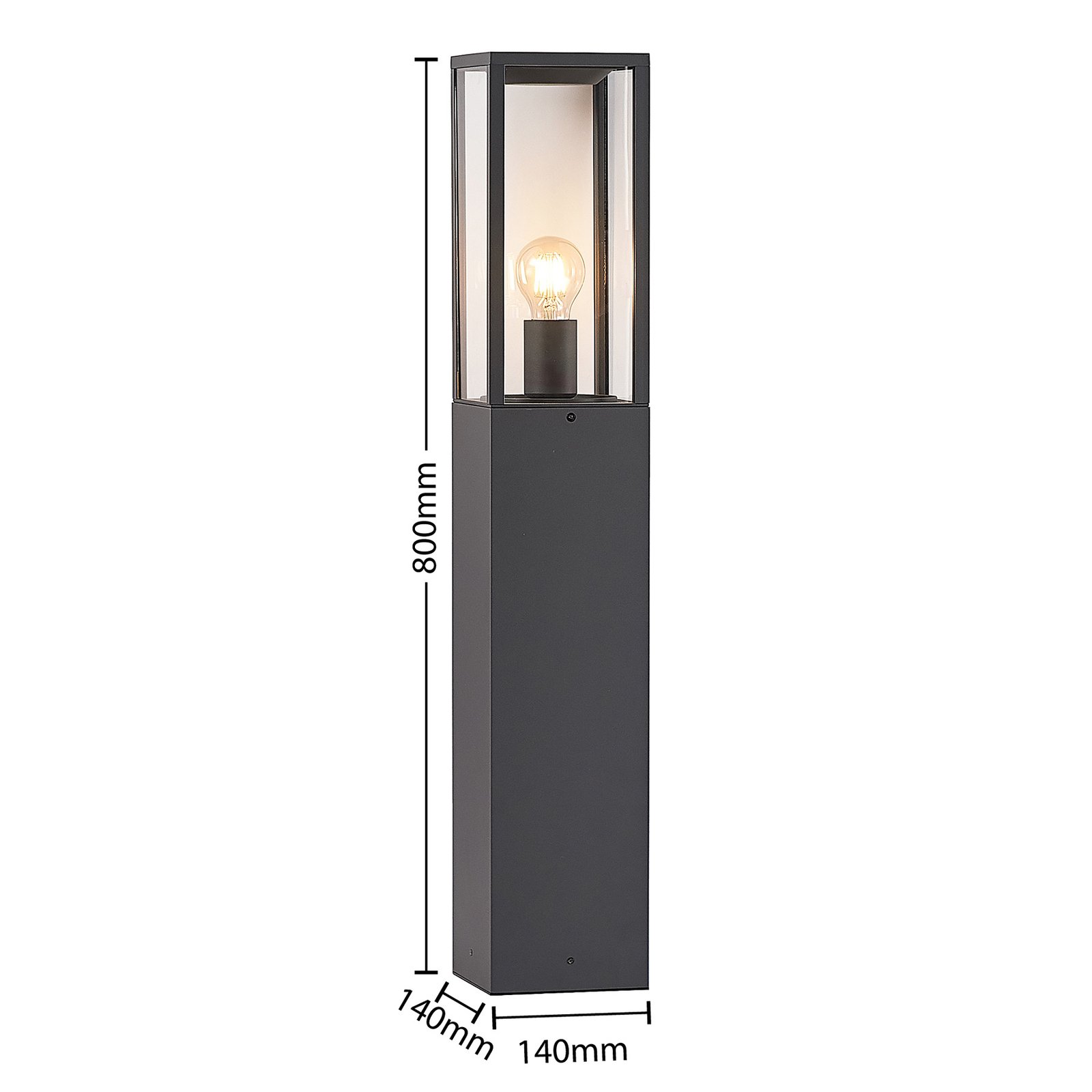 Peldar Tuinlamp H80 Dark Grey/Clear - Lindby