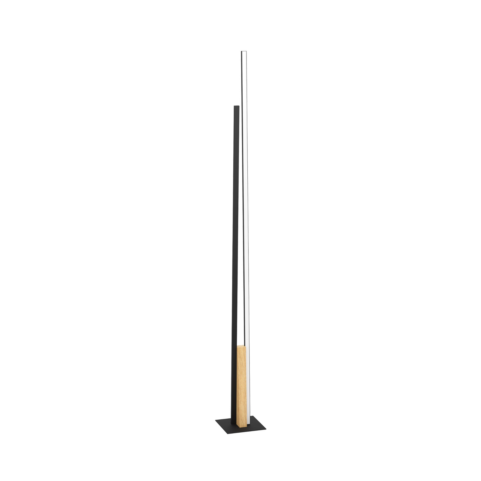 Lámpara de pie LED Panagria, negro, madera