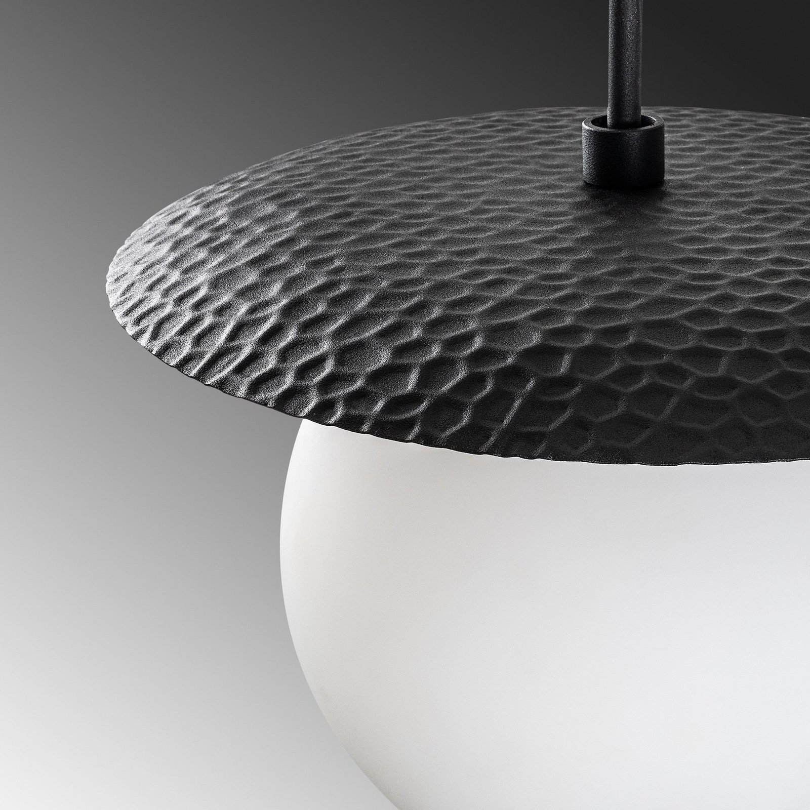 Hanglamp Anemon, zwart, glas, Ø 30 cm, E27