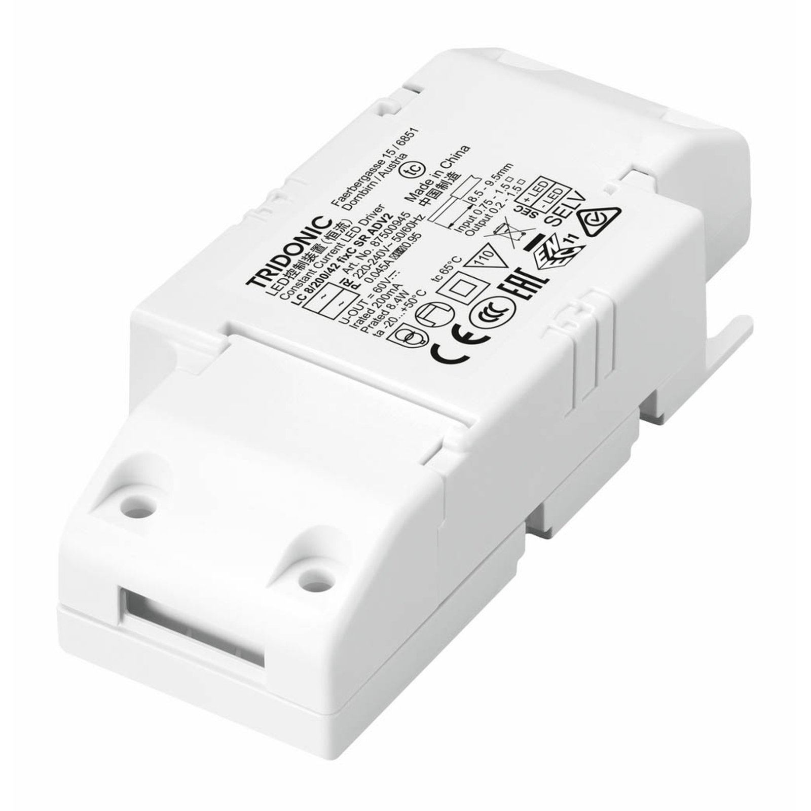 TRIDONIC LED vezérlő LC 8W 200mA fixC SR ADV2