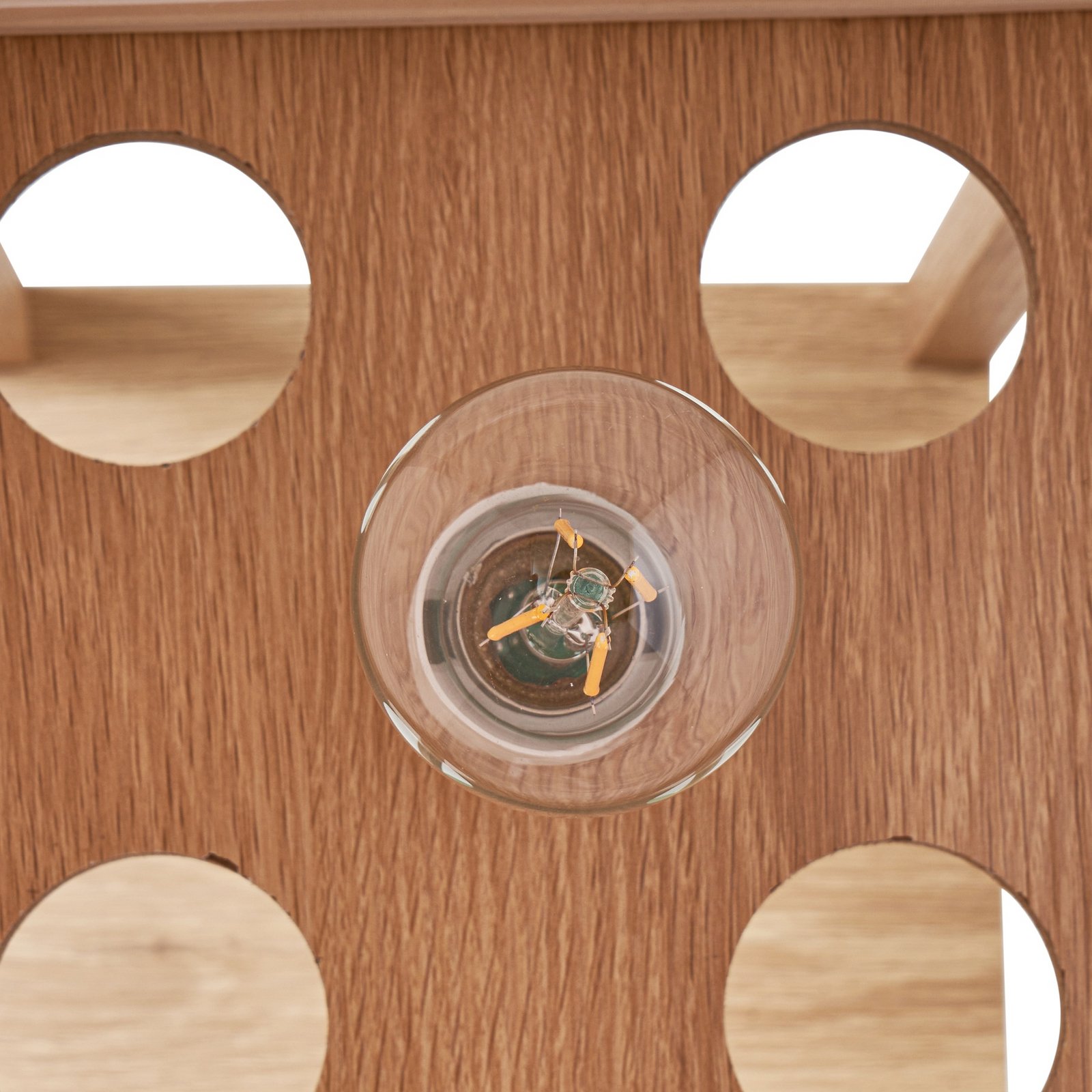 Lindby Stehleuchte Birta, holzfarben/weiß, Regal, Holz
