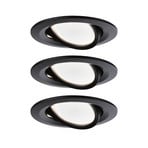 Paulmann Nova Coin 3x round pivotable black