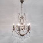 Lustre Cristallo, 6 lampes, doré antique-brun