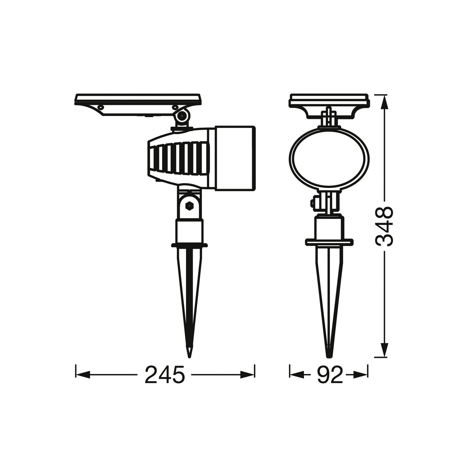 OSRAM SMART+ Solar-LED-Spot, schwarz, Erdspieß, RGB CCT IP44