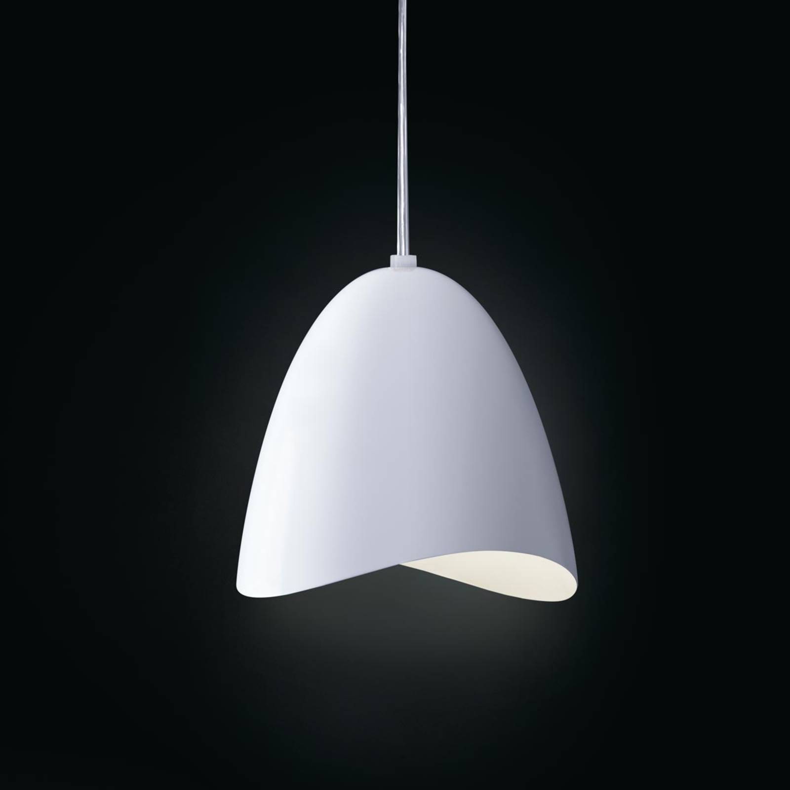 Glanzend witte LED hanglamp Mirage