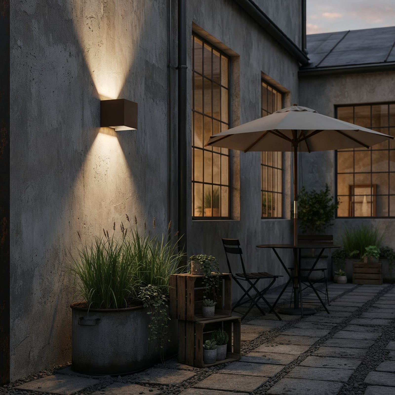 Ideal Lux Applique d'extérieur LED Atom, marron, 10 cm, métal