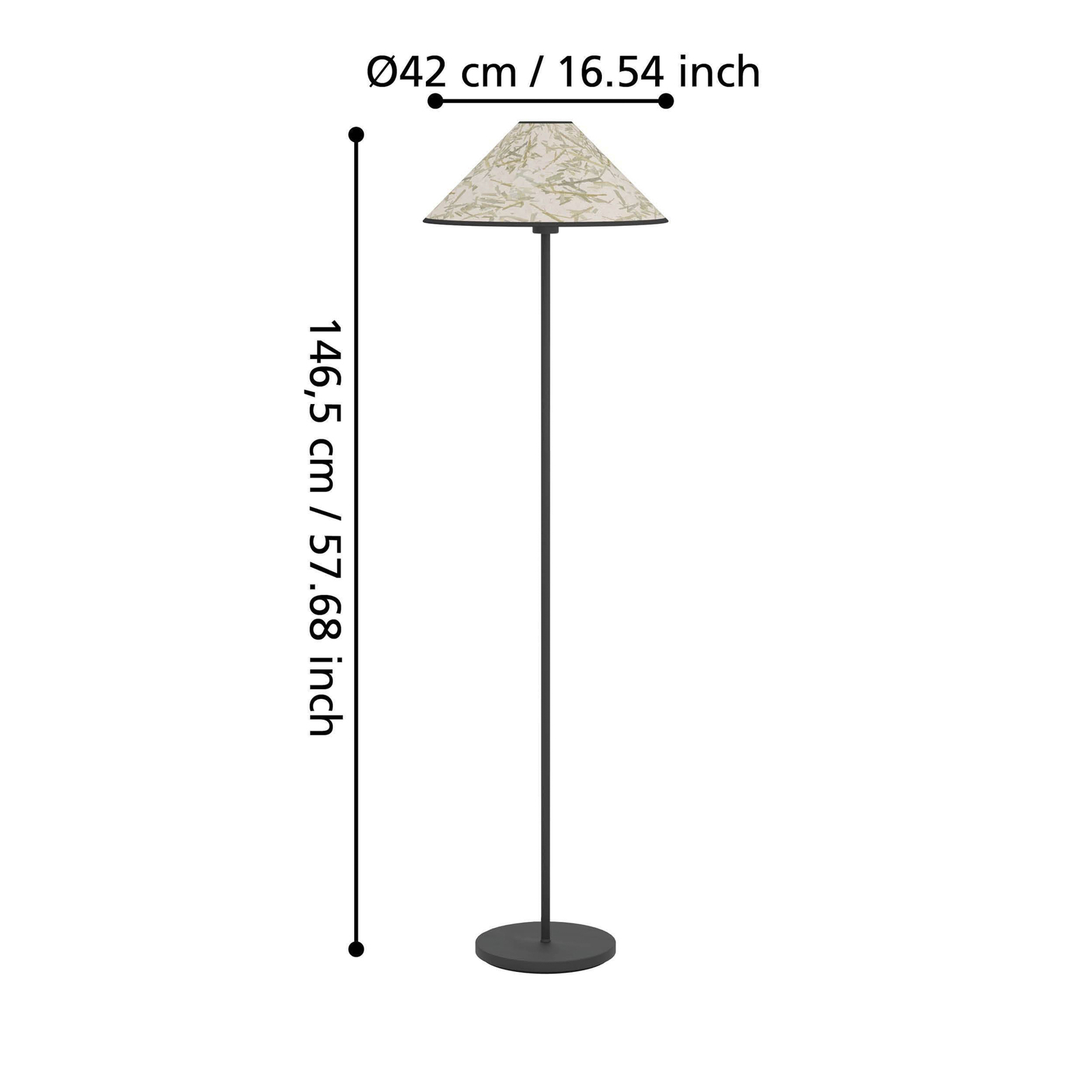 Подова лампа Oxpark, 146,5 см, зелено/бяло/черно