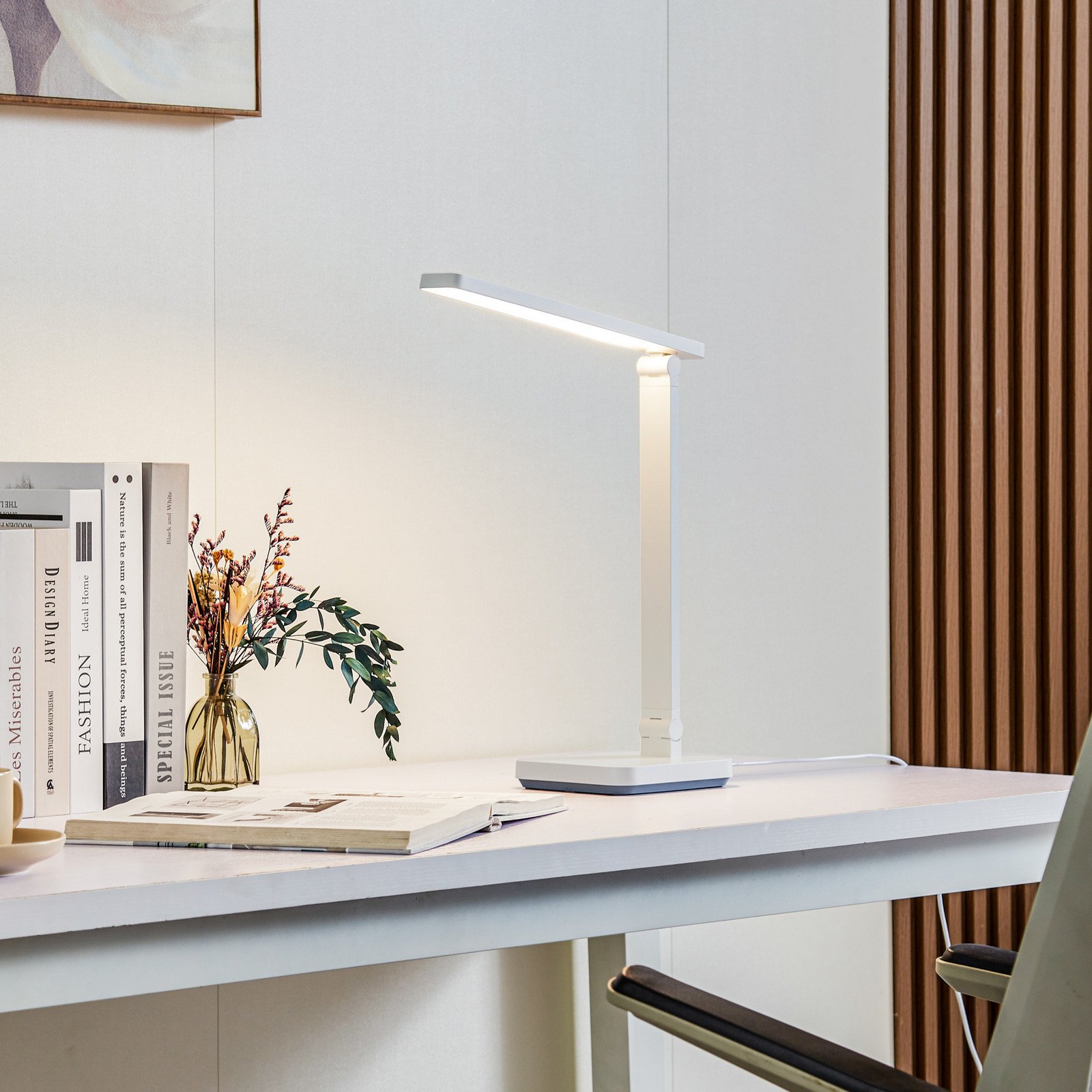 Lampă de birou Lindby LED Rylas alb USB CCT - Studiu / Birou - Modern
