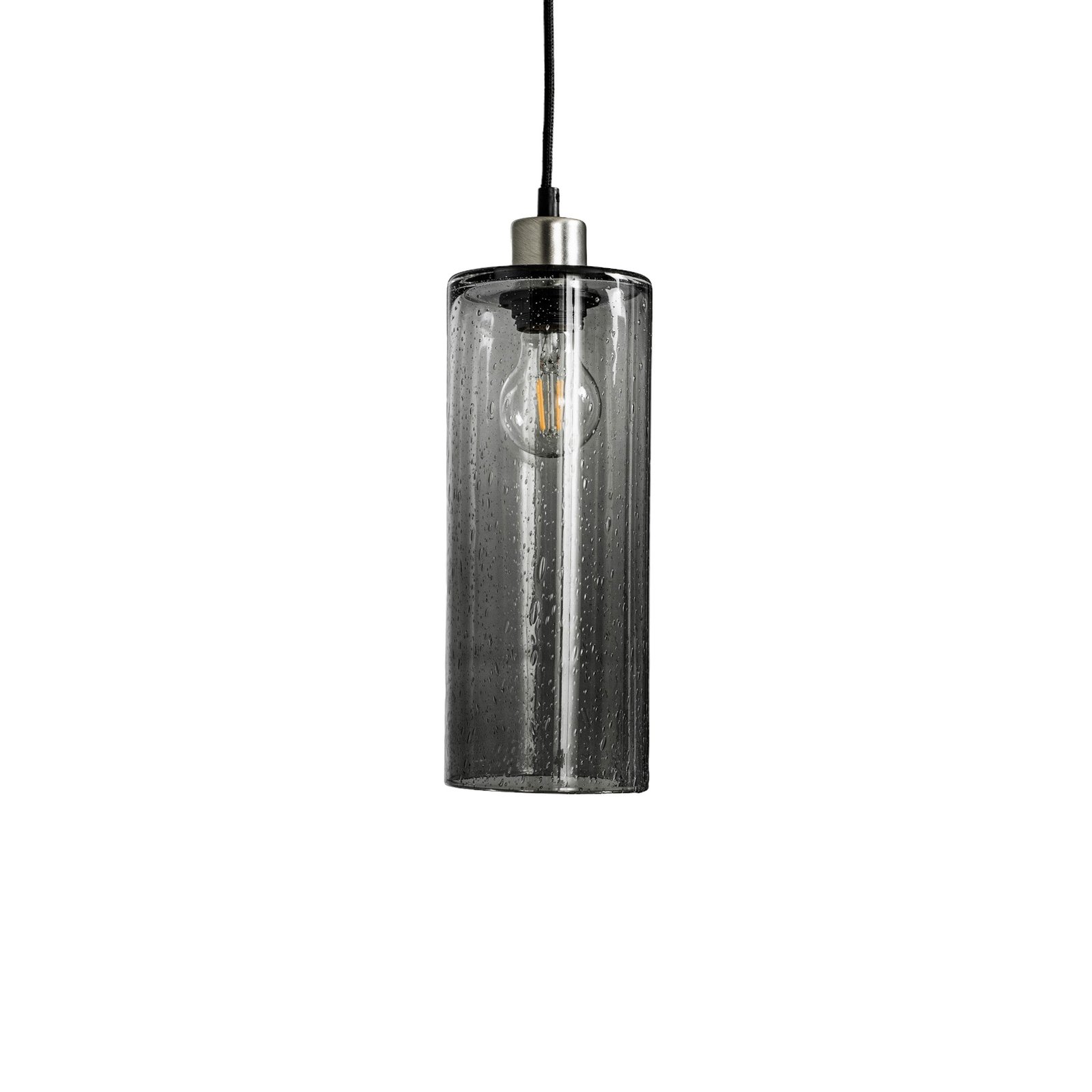 Hanglamp Soda glascilinder rookgrijs Ø 12cm