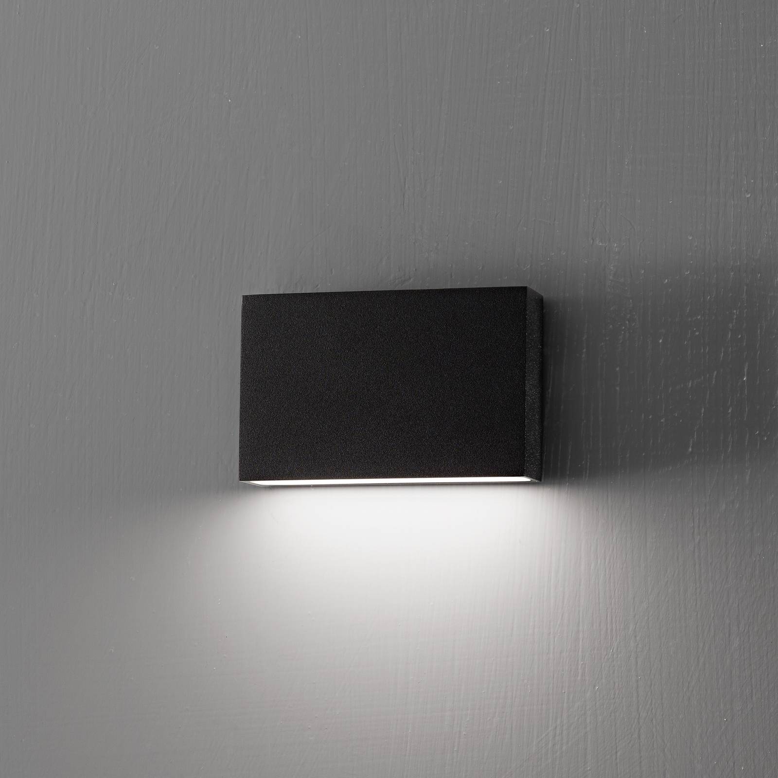 Egger Licht Egger Applique d’extérieur LED Flatbox noir 11×7 cm Aluminium