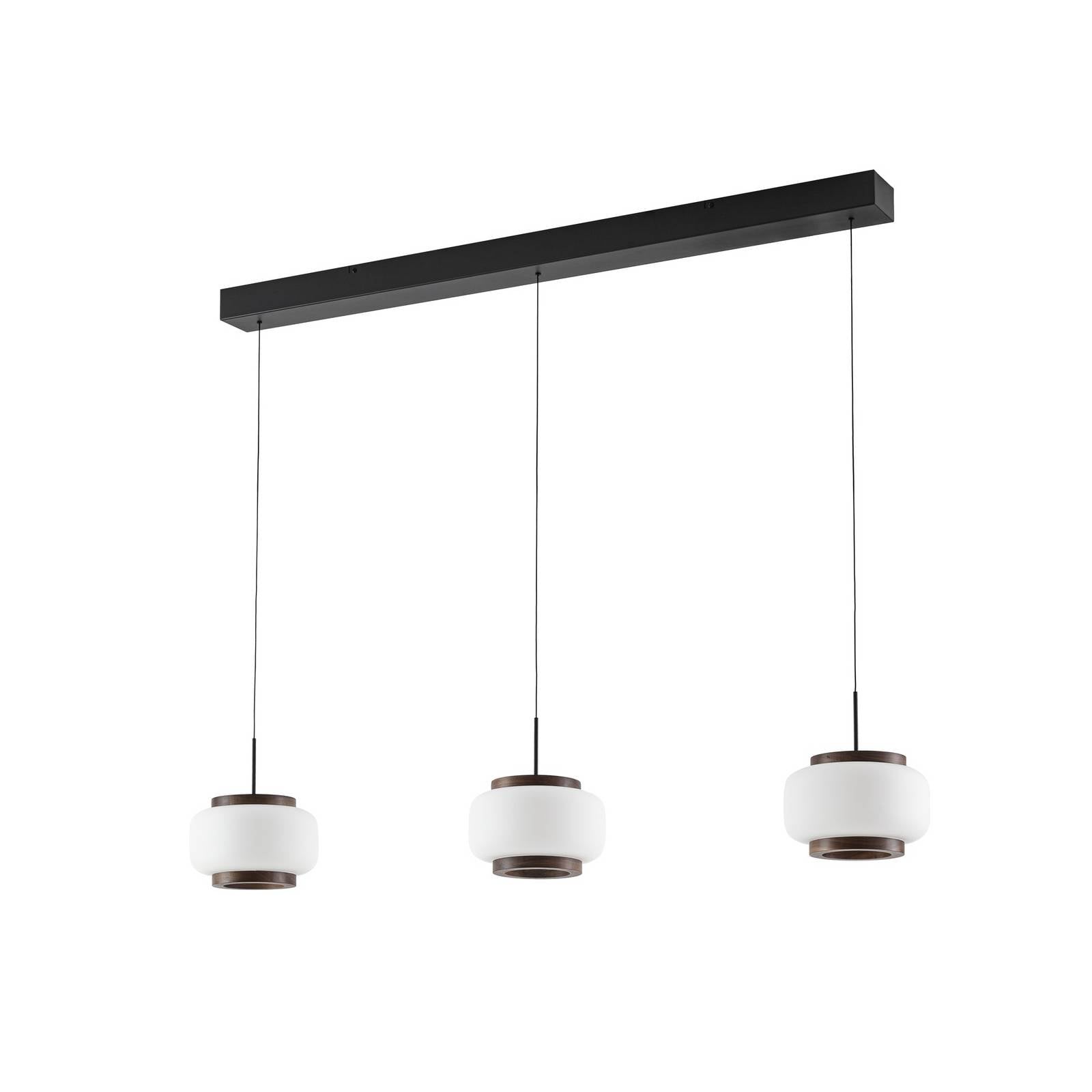 Quitani LED-Hängelampe Shiro, 3-flg., höhenverstellbar, Glas
