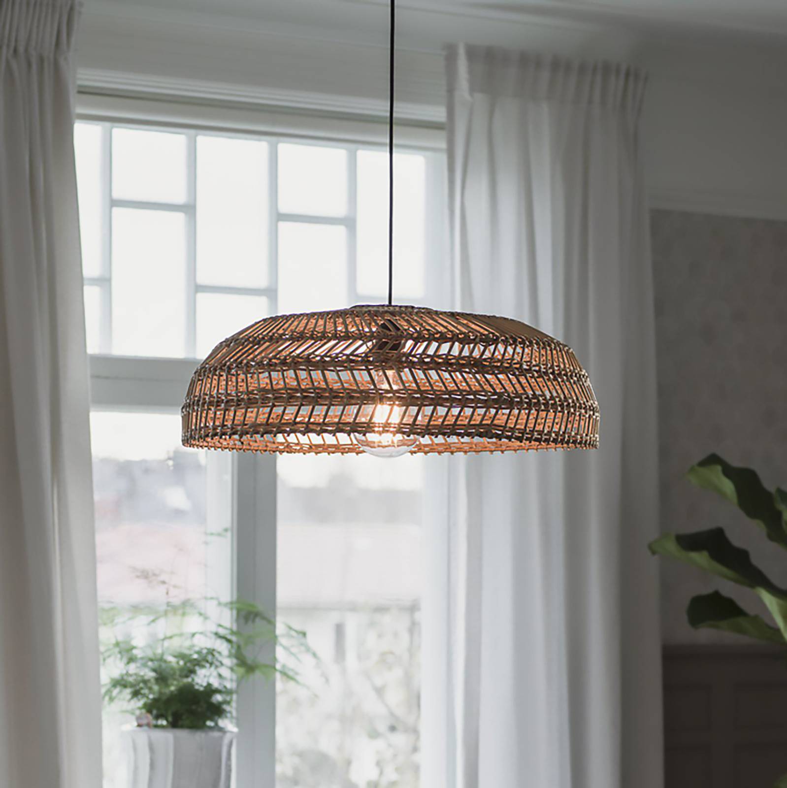 PR Home Denise hanglamp, rotan kap, Ø 60 cm