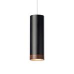 LED pendant light PHEB, black/walnut
