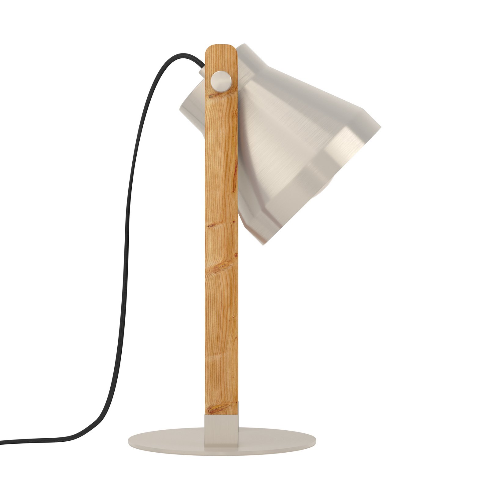 Lampe de table Cawton, hauteur 38 cm, acier/brun, acier/bois