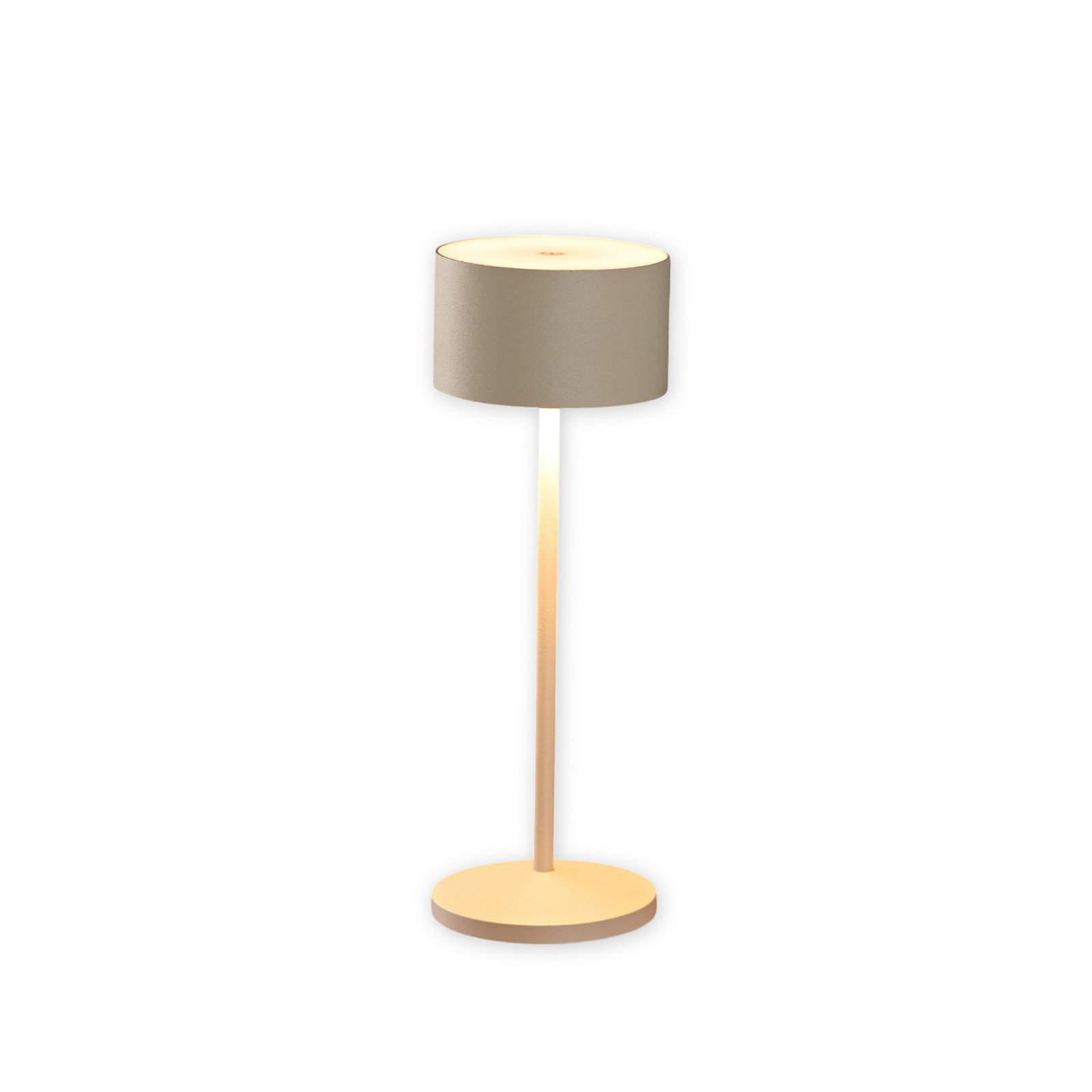 LED-Akku-Tischleuchte Veluna, beige, 3er-Set, 25 cm, IP44