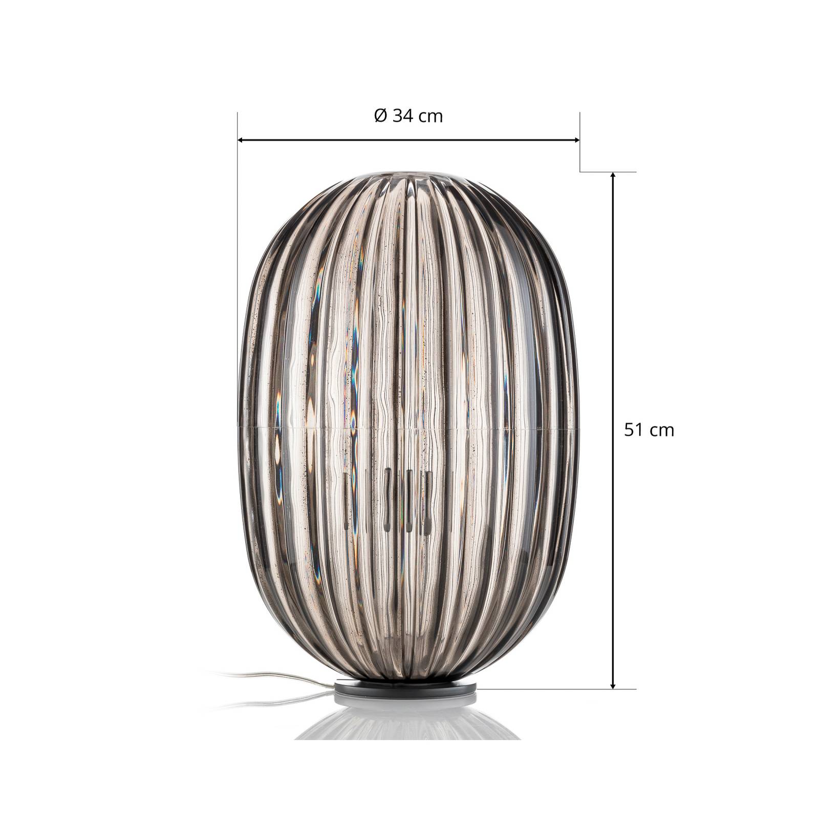 Foscarini Plass media lampa stołowa, niebieska