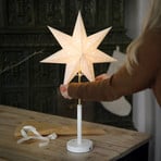 LED-Akku-Papierstern Noella, messing/weiß, Höhe 62 cm