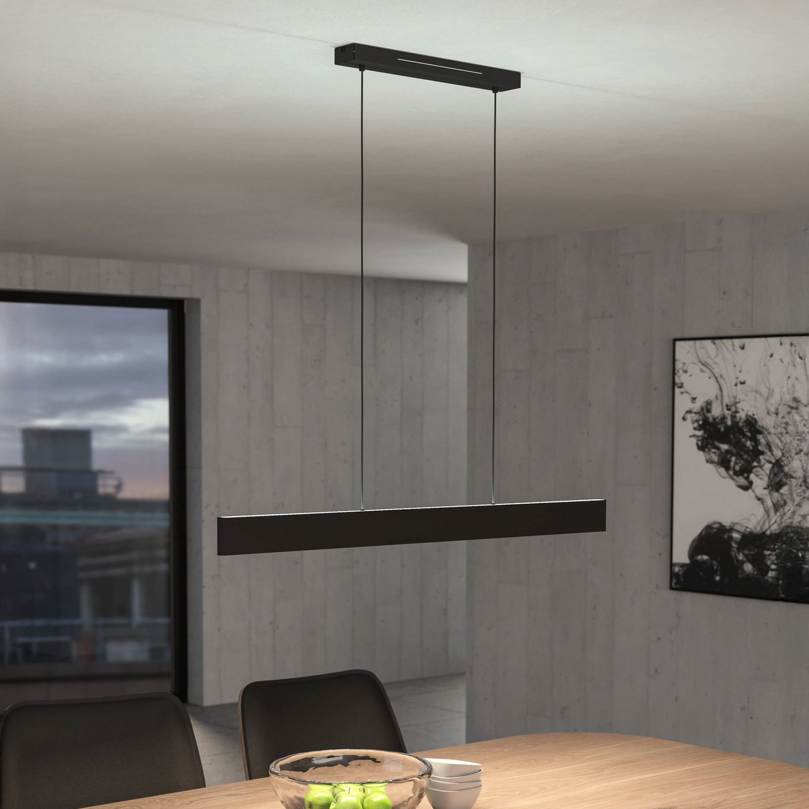 EGLO connect LED pendant light Andreas-Z, black, steel