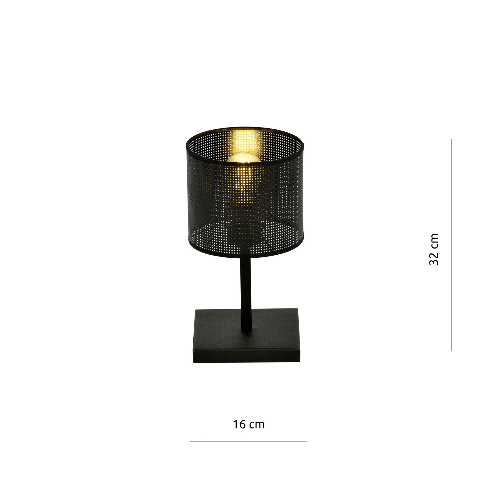 Lámpara de mesa Jordan, negro, 1 luz