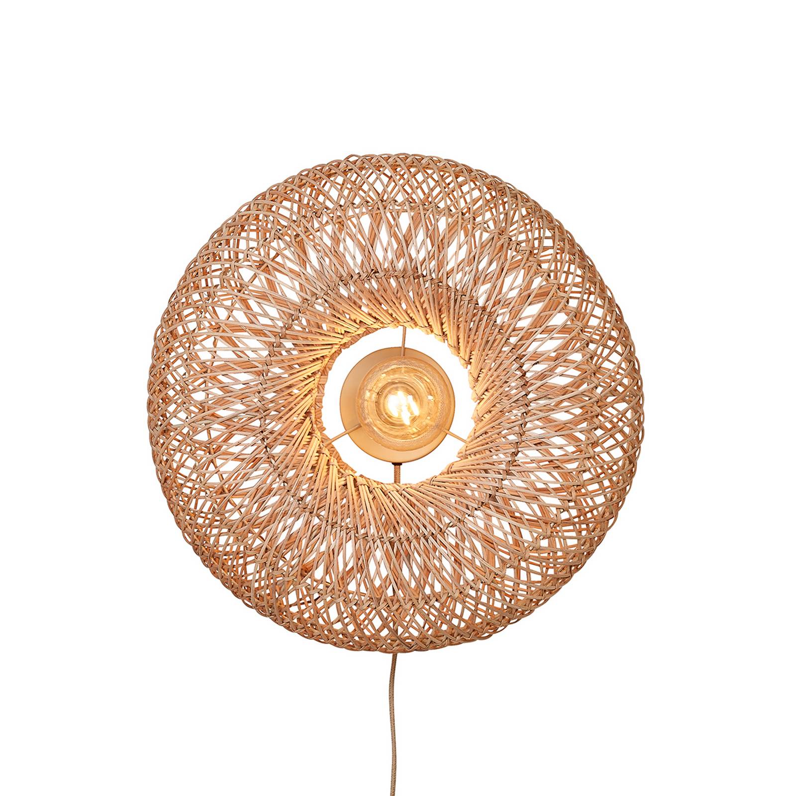 GOOD & MOJO Wandlampe Arizona, natur, Ø 50 cm Bambus Stecker