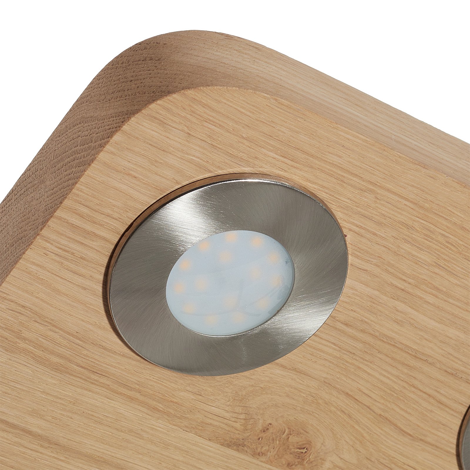 4-bulb Sunniva LED ceiling lamp, oak wood